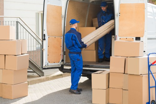 Students using storage solutions in Chelsfield for boxes and belongings