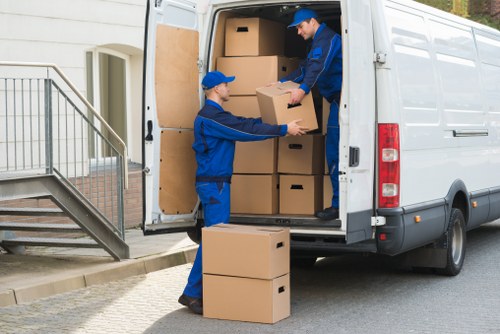 Household items packed safely for mobile storage