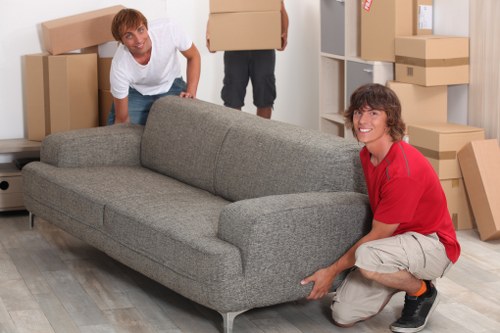 Carefully wrapped furniture and boxes prepared for small removals in Chelsfield